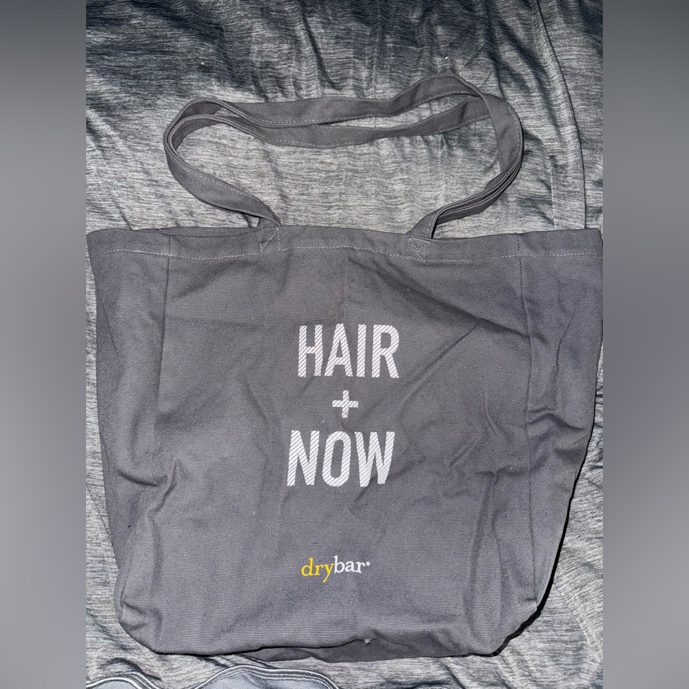Drybar Charcoal Tote with Hair Now Print